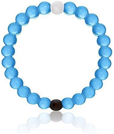 Wangkun Perfect Balance Transparent Silicone Beaded Bracelet Small (Set of 2)- White and Blue
