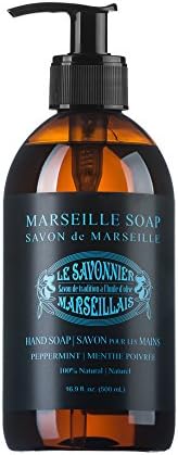 LSM Soaps Le Savonnier Marseillais Liquid Hand Soap, Peppermint, 16.9 Fluid Ounce