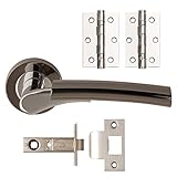 Designer ULTIMO Internal Door Handle Pack Lever on Rose in Chrome / Black Nickel Passage by Excel [並