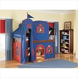 Mission Low Loft Tent Bed in Cherry with Tower Configuration: Low Loft Bed  ....