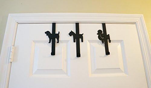 Set of 3 Zoohu Black Dog ( Poodle, scottish terrier and golden retriever) Over the Door Hook Organizer Rack - Hang or Store Belt Scarf Hat and Clothes Bathroom