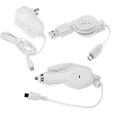 GTMax White Micro-USB Cable Syn and Charge + White Micro-USB Car Charger +  ....