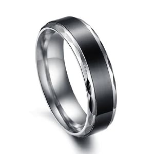 Titanium Stainless Steel Black Vintage Love Couple Wedding Bands Mens Ladies Ring for Engagement, Promise, Eternity (Men's Size 10)