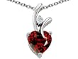 1.95 cttw 925 Sterling Silver genuine heart shaped garnet pendant