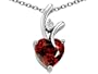 1.95 cttw Genuine Heart Shaped Garnet Pendant in 925 Sterling Silver