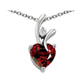 1.95 cttw 925 Sterling Silver 14K White Gold Plated Genuine Heart Shaped... by