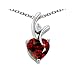 1.95 cttw 925 Sterling Silver 14K Gold Plated Genuine Heart Shaped Garnet Pendant