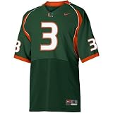 Nike Miami Hurricanes #3 Green Tackle Twill Football Jersey