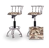 2 24"-29" Wildlife Animals Themed Fabric Seat Chrome Adjustable Specialty / ....