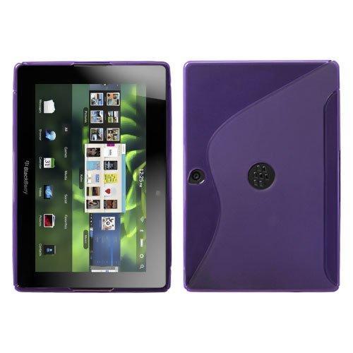 Purple (S Shape) Thermoplastic Polyurethanes (TPU) Flexible Gel Skin Case for Blackberry PlayBook
