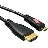 mumbi Micro HDMI Kabel 1080p - vergoldete Kontakte - HDMI Mikro Type D High Speed Kabel HDMI 1.4 / Verbindungskabel 3 Meter