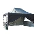 Quictent 3x4.5 Meter Black Pop Up Gazebo Canopy Silver-coated Waterproof With Sidewalls and Bag