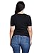 LookbookStore Womens Plus Size Sexy Black Lace Up Casual Pullover Blouse 12W-32W