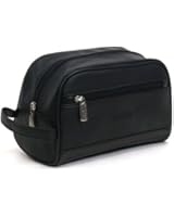 Kenneth Cole REACTION Men's Leather Zip Top Travel Kit