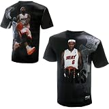 NBA Men's Miami Heat LeBron James Sublimated High Definition Photo Tee Shirt (Black, Small)