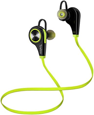 Bluetooth Eearphones - Tevina Wireless Sports Eadphones with Mic In-Ear Noise Cancelling Sweatproof Running Hiking Jogging Stereo Headsets - Lime Green
