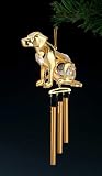 DOG Gold Plated Swarovski Crystal Wind Chime Ornament