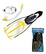 Cressi Schnorchel Set (Brille, Schnorchel, Flossen) pluma bag