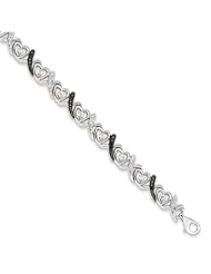 Sterling Silver Black & White Diamond Bracelet