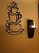 Coffee House Cup Java Silhouette Wall Art Sticker, Metal Black Finish