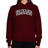 NCAA UMass Minutemen Ladies Arch Applique Midweight Pullover Hoodie - Maroon
