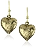 1928 Jewelry Brass Heart Charm Earrings