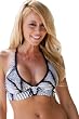 Oyster Shell: Piped Wrap Halter Top (All styles sold as separates; Top Only)