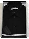 100% Fine Cotton Mens Business Dress Shirt Spread Collar with Gift Box Black