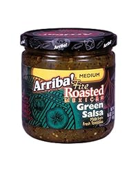 Arriba! Fire Roasted Green Salsa, Medium, 16-Ounce Jars (Pack of 3)