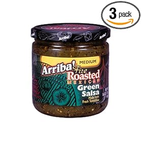 Arriba! Fire Roasted Green Salsa, Medium, 16-Ounce Jars (Pack of 3)