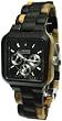 Tense Square Natural Sandal Wood Maple Wood Black Face Hypoallergentic Watch B7305DM-B
