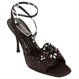 Valerie Stevens Razzle2 Black Satin High Heeled Shoes for Women sz 8M