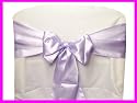 Lavender Satin Wedding Chair Sash Bows (Set of 10)