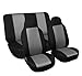 Read FH-FB102112 Classic Cloth Car Seat Covers Gray / Black color Details FH-FB102112 Classic Cloth Car Seat Covers Gray / Black color