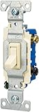 Cooper Wiring Devices 1303-7LA-SPL 15-Amp, 120-Volt Standard Grade 3-Way Framed Toggle AC Quiet Switch, Light Almond