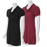 Self Esteem Junior Cowl Neck Short Sleeve Dress
