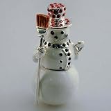SNOWMAN TRINKET BOX - SNOWMAN JEWELED TRINKET BOX