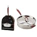 Ethos Hells Kitchen Frypan with lid, Stainless Steel Red Handles, 24 cm