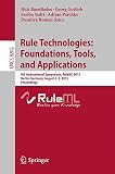 Rule technologies : foundations, tools, and applications : 9th international symposium, RuleML 2015, Berlin, Germany, August 2-5, 2015 : proceedings