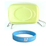 Green Slim Version Kroo Eva Carrying case with Wristband and screen guard for FujiFilm FinePix A150, Z30, Z33WP, F200EXR, J20, J250, Z20fd, Z100fd, Z200fd, F100fd, F60fd, F50fd, J150w, J50, J10
