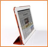 Invision® ORANGE iPad 2 Smart Case CoverTM - Full Grade leather (PU) with Satin Inner Cloth - PREMIUM QUALITY & SUPERIOR DESIGN FEATURES, AUTO SLEEP/WAKE FUNCTION AS STANDARD.