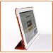 Invision� ORANGE iPad 2 Smart Case CoverTM - Full Grade leather (PU) with Satin Inner Cloth - PREMIUM QUALITY & SUPERIOR DESIGN FEATURES, AUTO SLEEP/WAKE FUNCTION AS STANDARD.