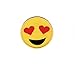Smiley Face Emoji Heart Eyes - Iron on Applique - Embroidered Patch