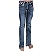 Sexy Couture S201-PB Women Rhinestone Embroidery Flap Rear Pocket Bootcut Jeans
