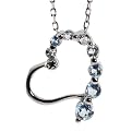 Sterling Silver Blue Topaz Open-Heart Pendant Necklace - 16"