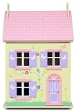 New in Box Pretty Yellow 3 Storey Wooden Honeycomb Dolls House Kit