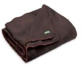 Ambajam Jumbo Cuddle Blanket (Chocolate Brown with Orange Trim)