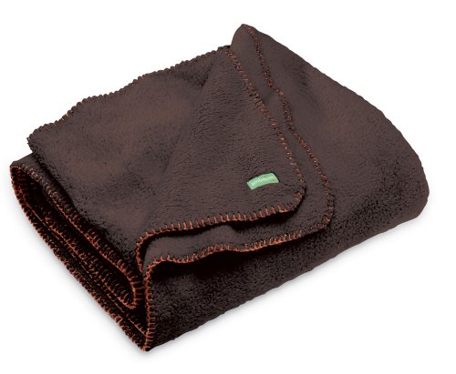 Ambajam Jumbo Cuddle Blanket (Chocolate Brown with Orange Trim)