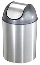 Umbra 082744-421 Mezzo Eco-Friendly 2-1/2-Gallon Waste Can, Nickel and Silver