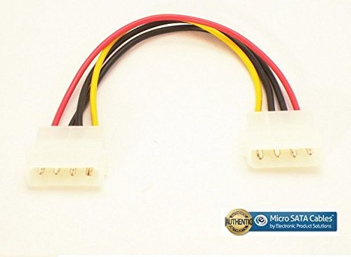 4 Pin Molex Male to a 4 Pin Molex Male Power Cable 6in